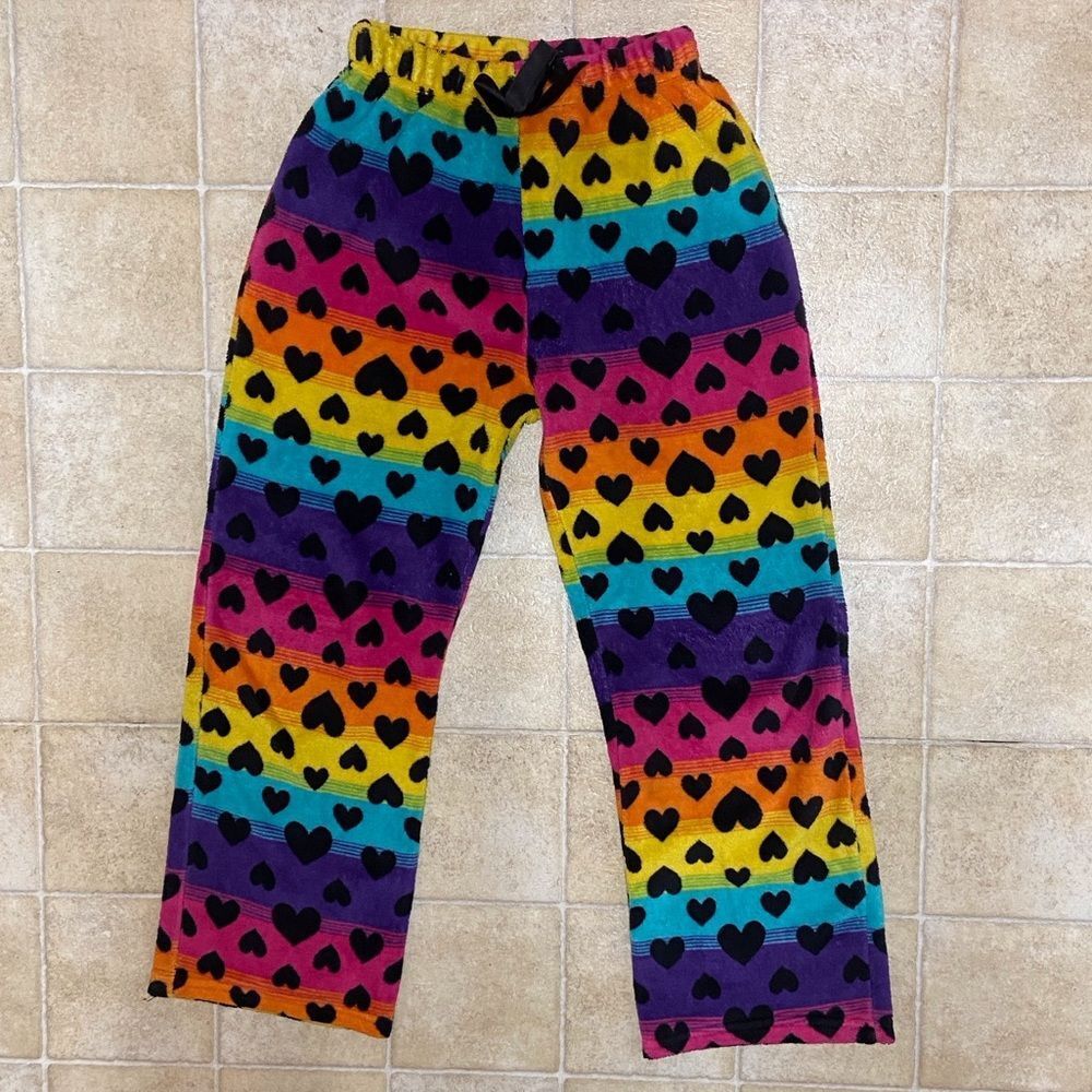 ‼️FINAL ‼️Sweet n Sassy Rainbow Heart Kids Pajama Bottoms Size (14-16)